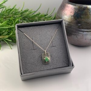Raw Emerald and Silver necklace