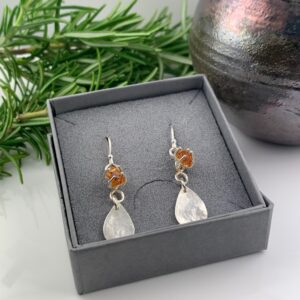 Raw Citrine Drop Earrings