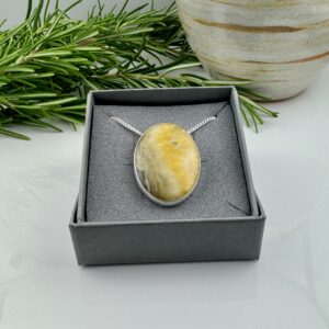 Sunshine yellow jasper in silver