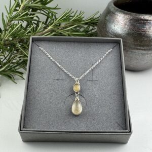 Delicate Rutilated Quartz Drop Necklace